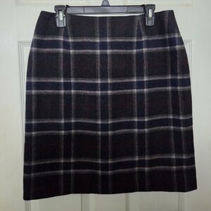 Talbots VTG Plaid Wool Blend Academia Mini Skirt Preppy Career Winter Office 12
